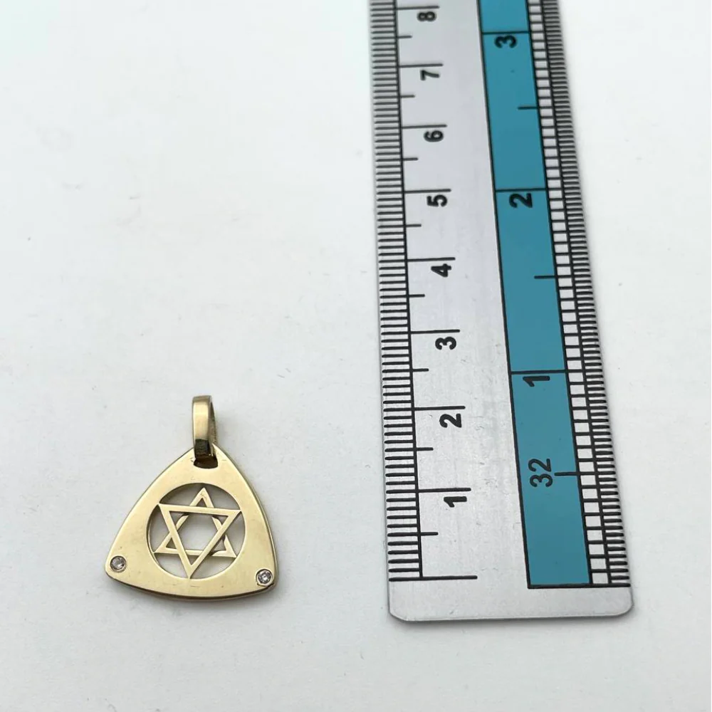 Dual Layered Star of David Diamond 14K Gold Pendant - Image 7