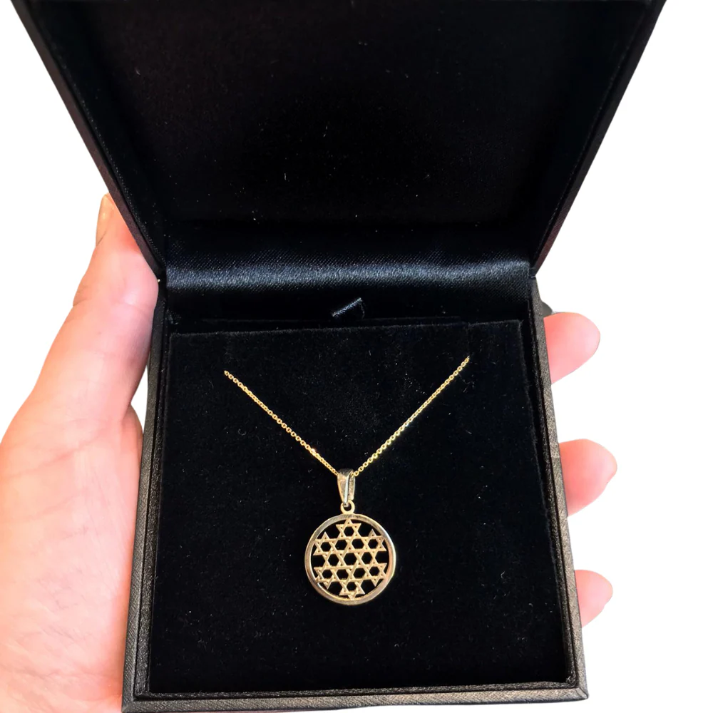 Star of David Medallion Pendant in 14K Gold - Image 2
