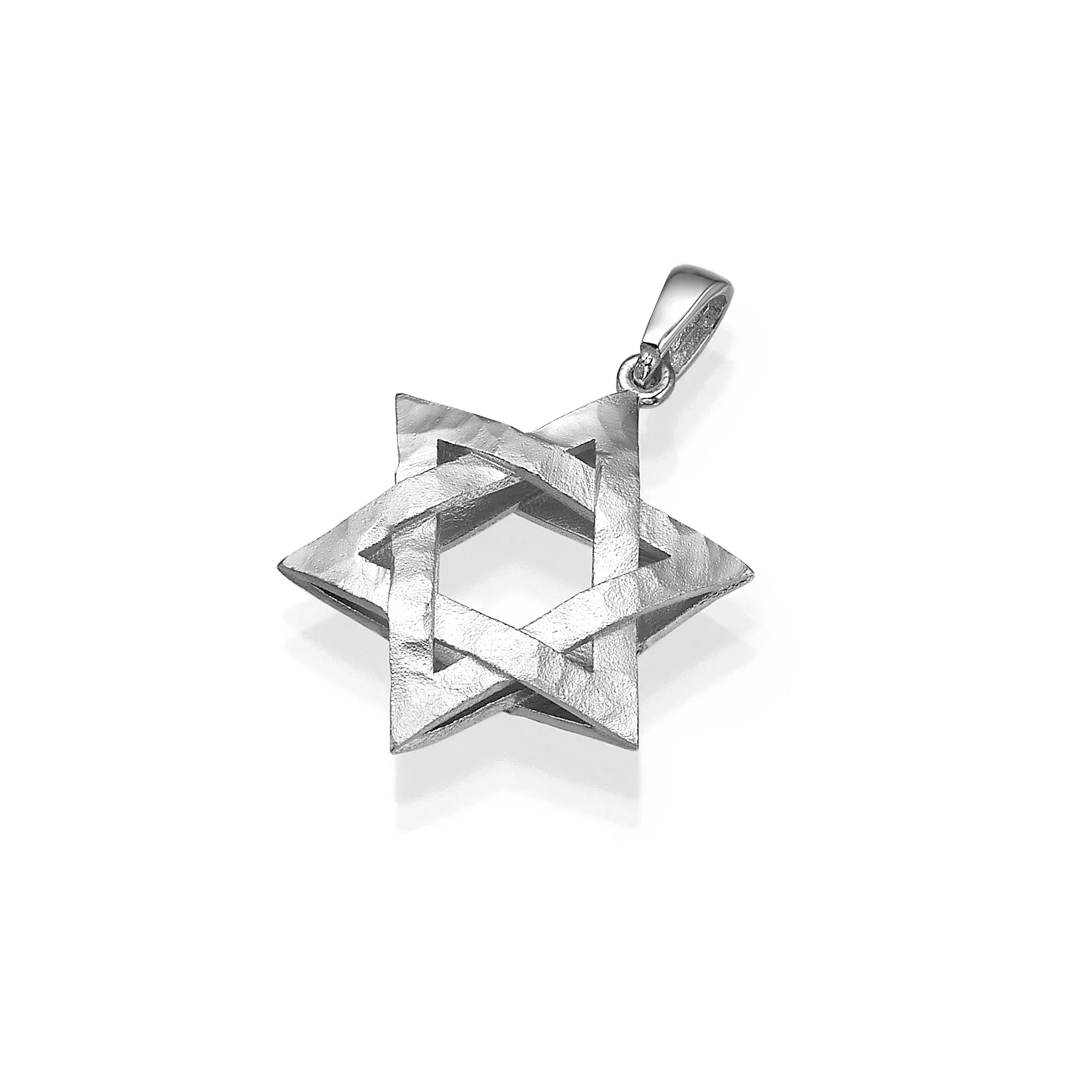 Star of David Textured Interwoven 3D Pendant in 14K Gold - Image 10