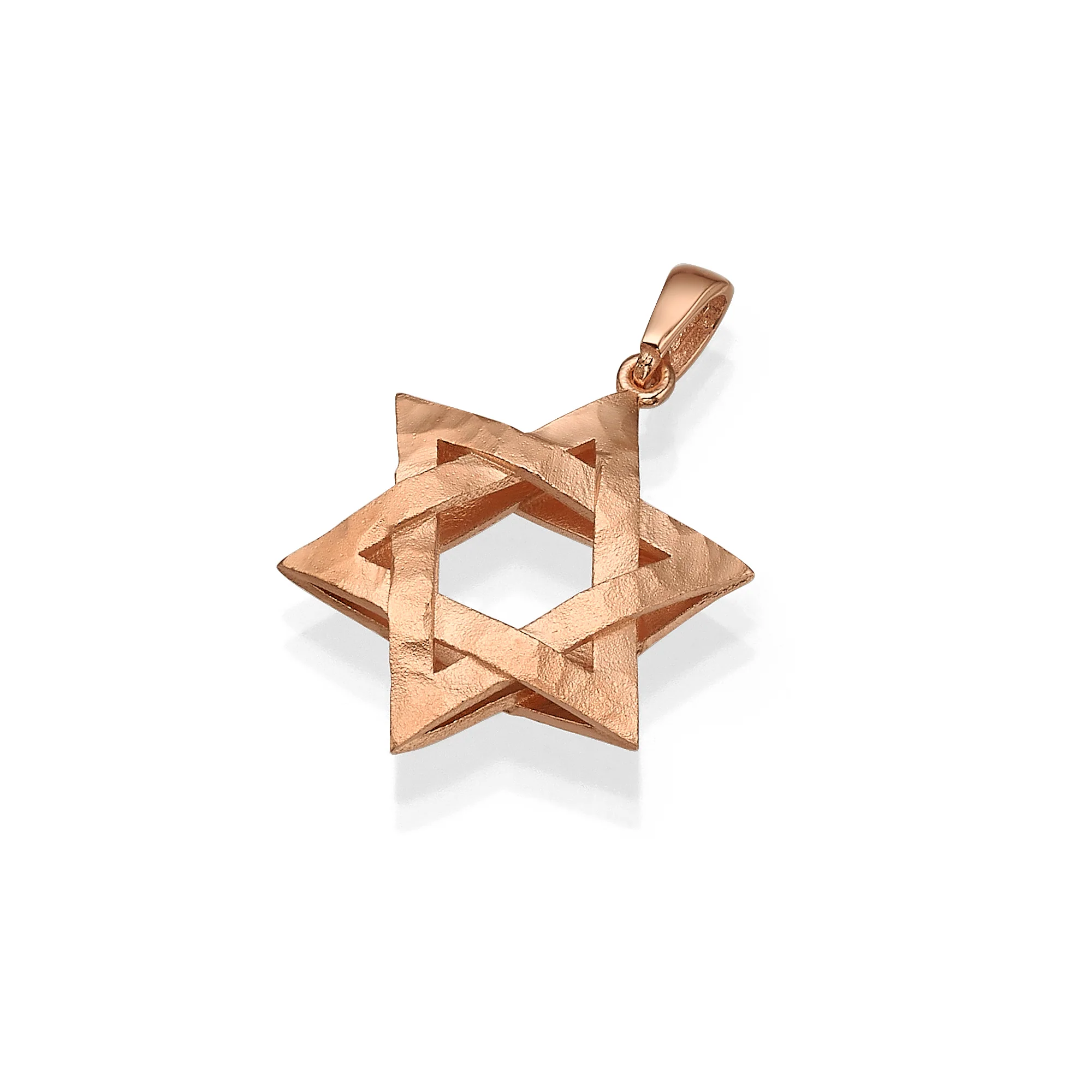 Star of David Textured Interwoven 3D Pendant in 14K Gold - Image 11