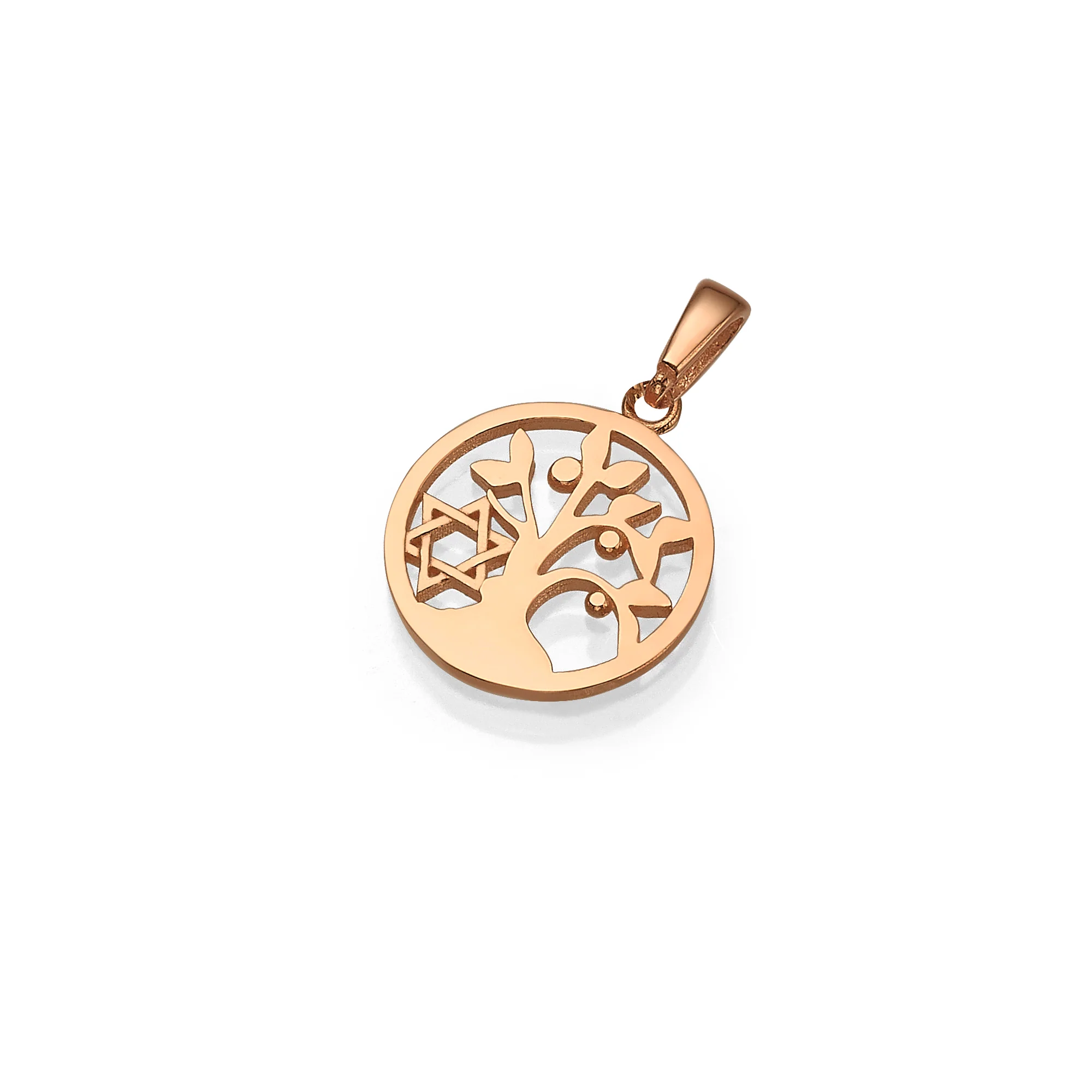 Tree of Life & Star of David Pendant in 14K Gold - Image 5
