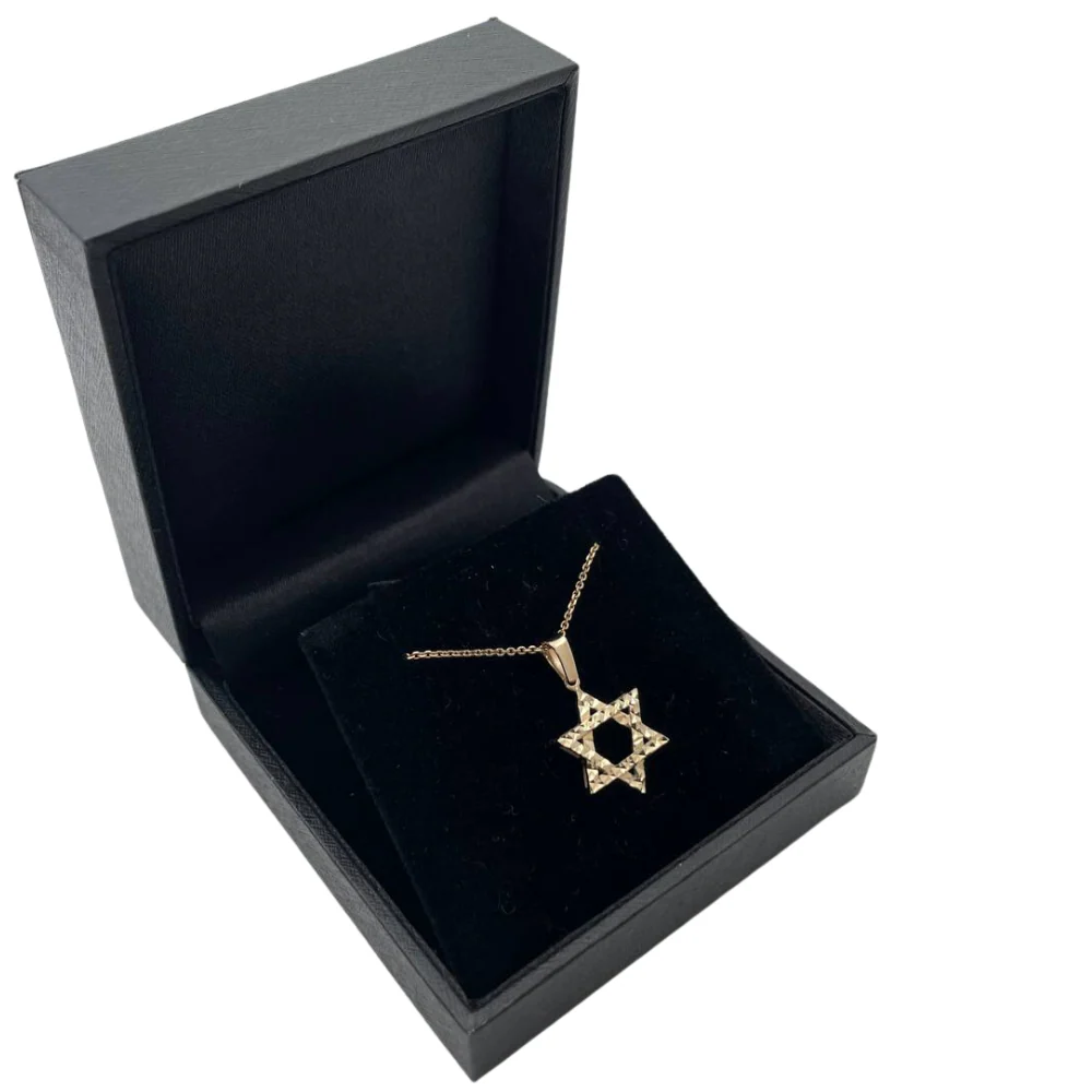 Diamond Cut Star of David Pendant in 14K Gold - Image 7