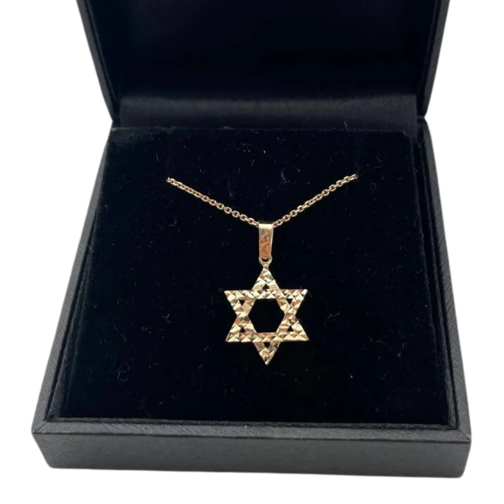 Diamond Cut Star of David Pendant in 14K Gold - Image 8