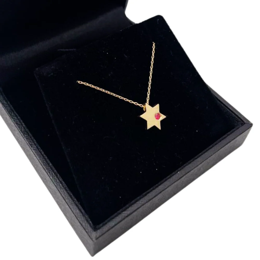 Birthstone Star of David Pendant in 14K Gold - Protection and Luck - Image 6