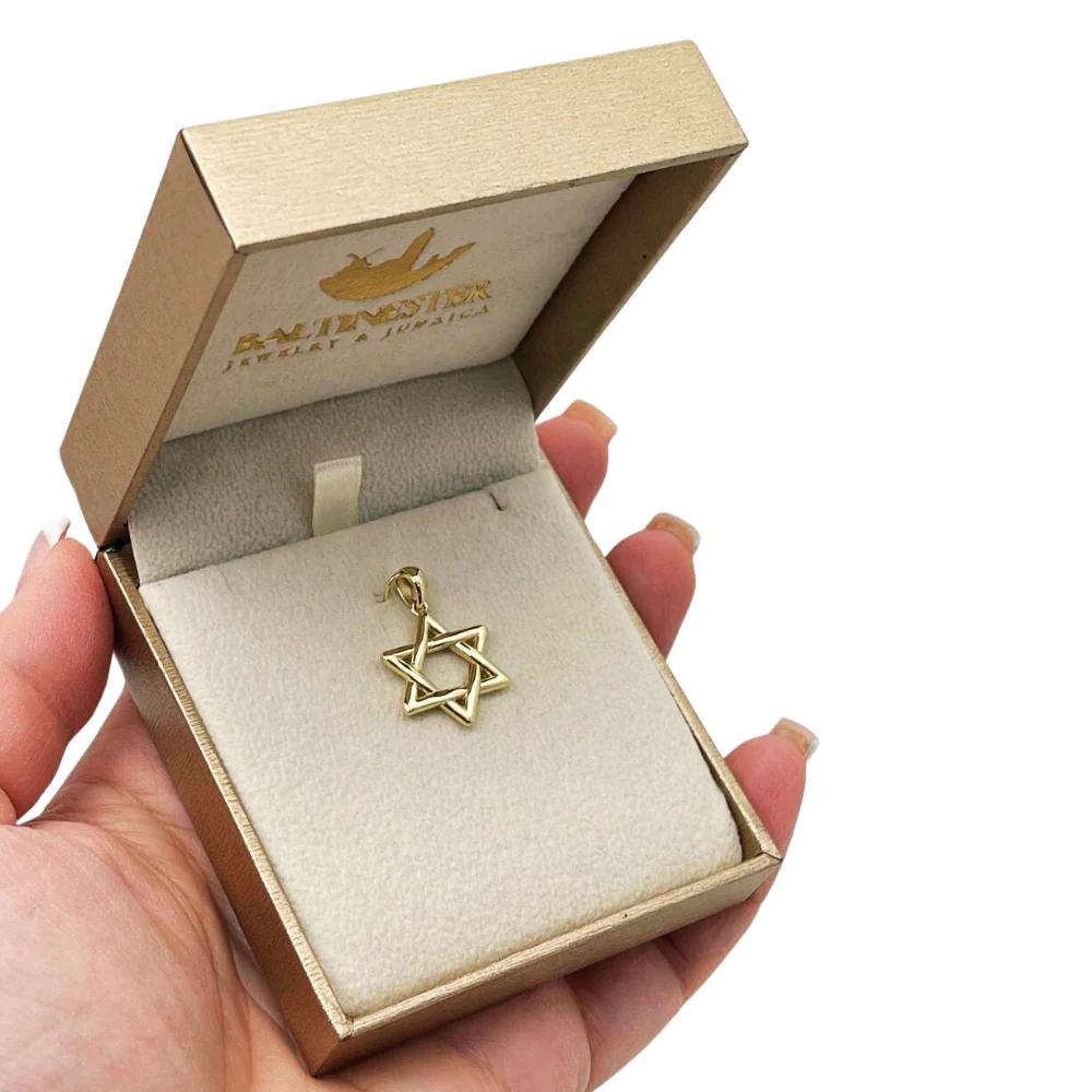 Wavy Star of David Pendant 14k Gold - Image 7