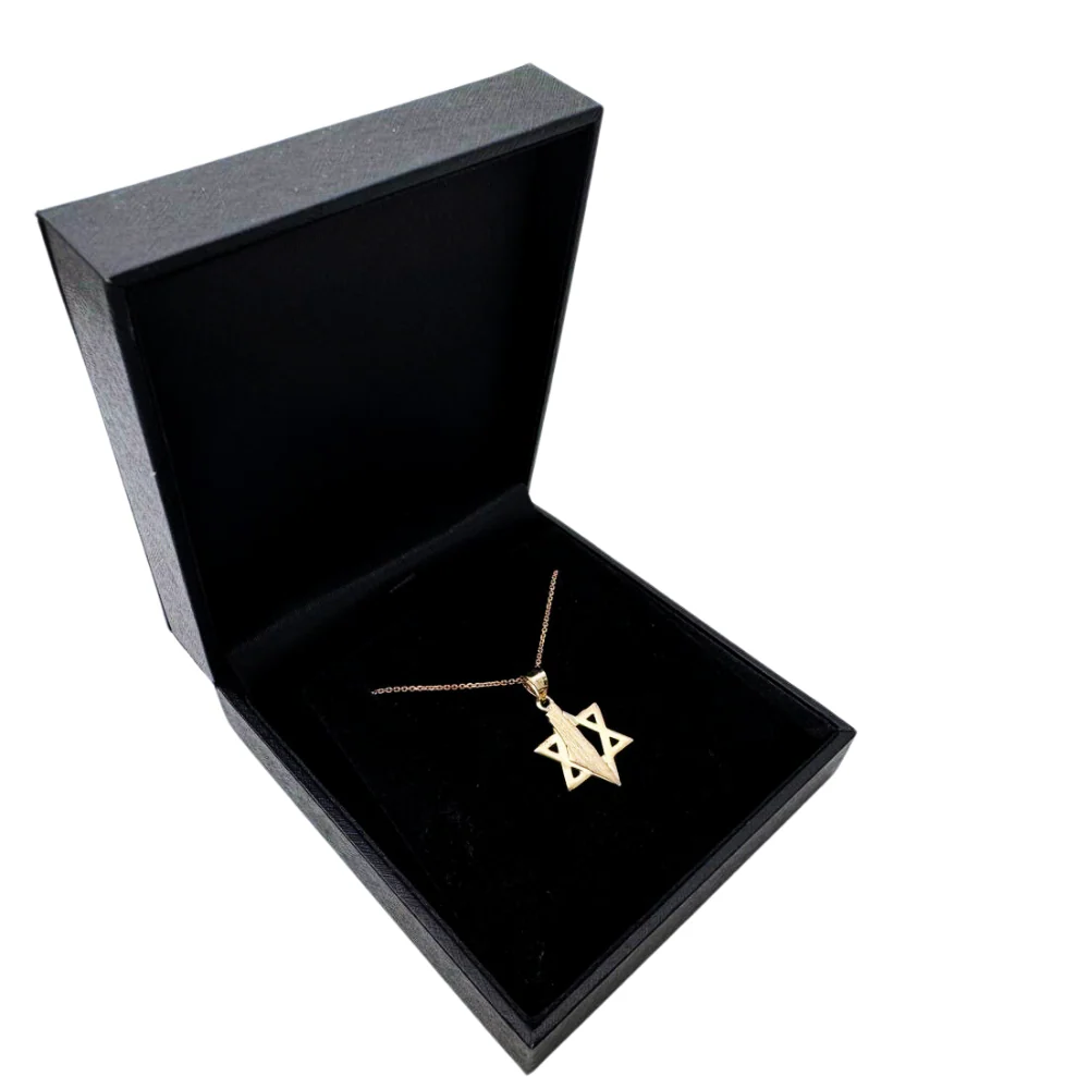 Star of David with Israel Map in 14K Gold Pendant - Image 7