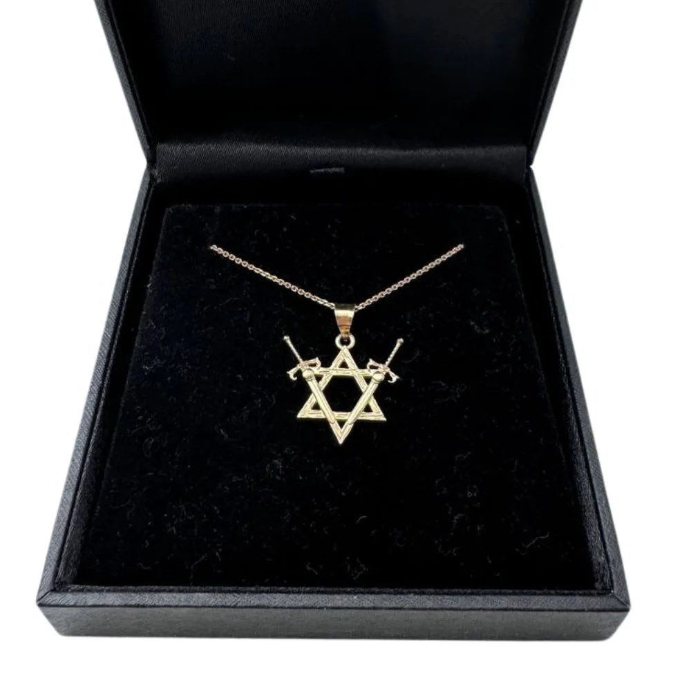 Victory Swords and Star of David Pendant in 14K Gold - Image 6
