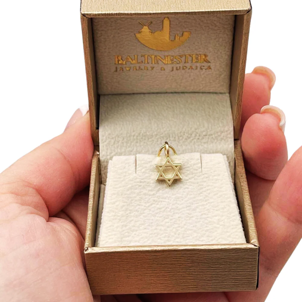 Solid 14K Gold Minimalist Star of David Pendant - Image 4