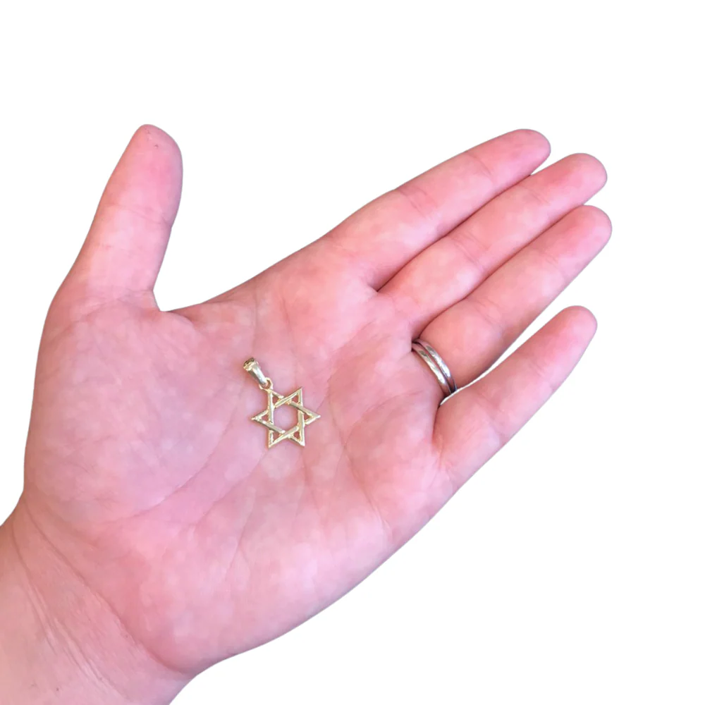 Interwoven Star of David 14k Yellow Gold Pendant - Image 4