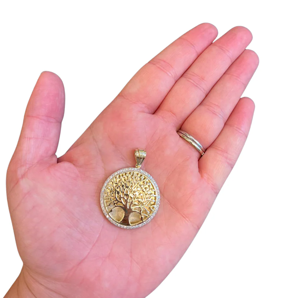 14K Gold and Diamond Tree of Life Pendant - Image 3