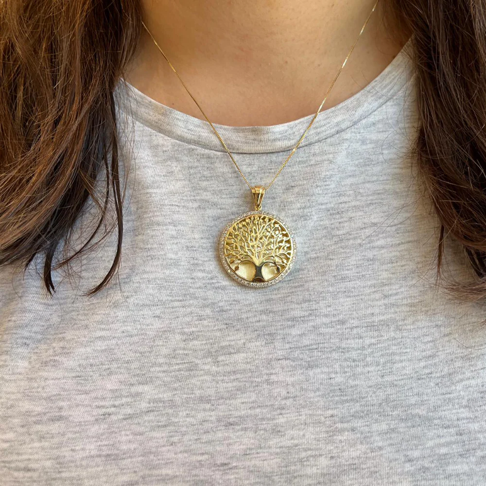 14K Gold and Diamond Tree of Life Pendant - Image 4