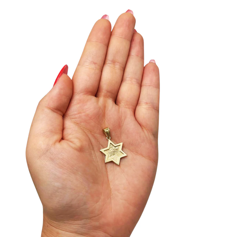 3D Jerusalem Star of David Pendant 14k Gold - Image 2