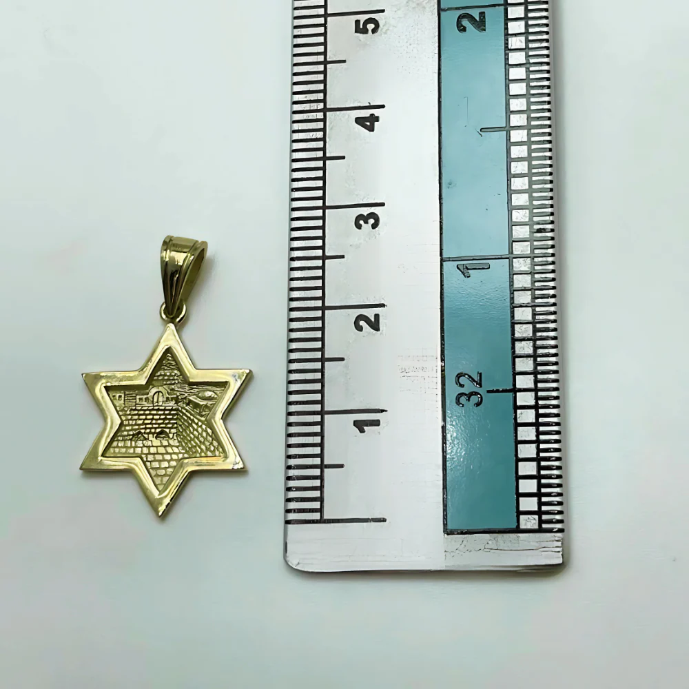 3D Jerusalem Star of David Pendant 14k Gold - Image 5
