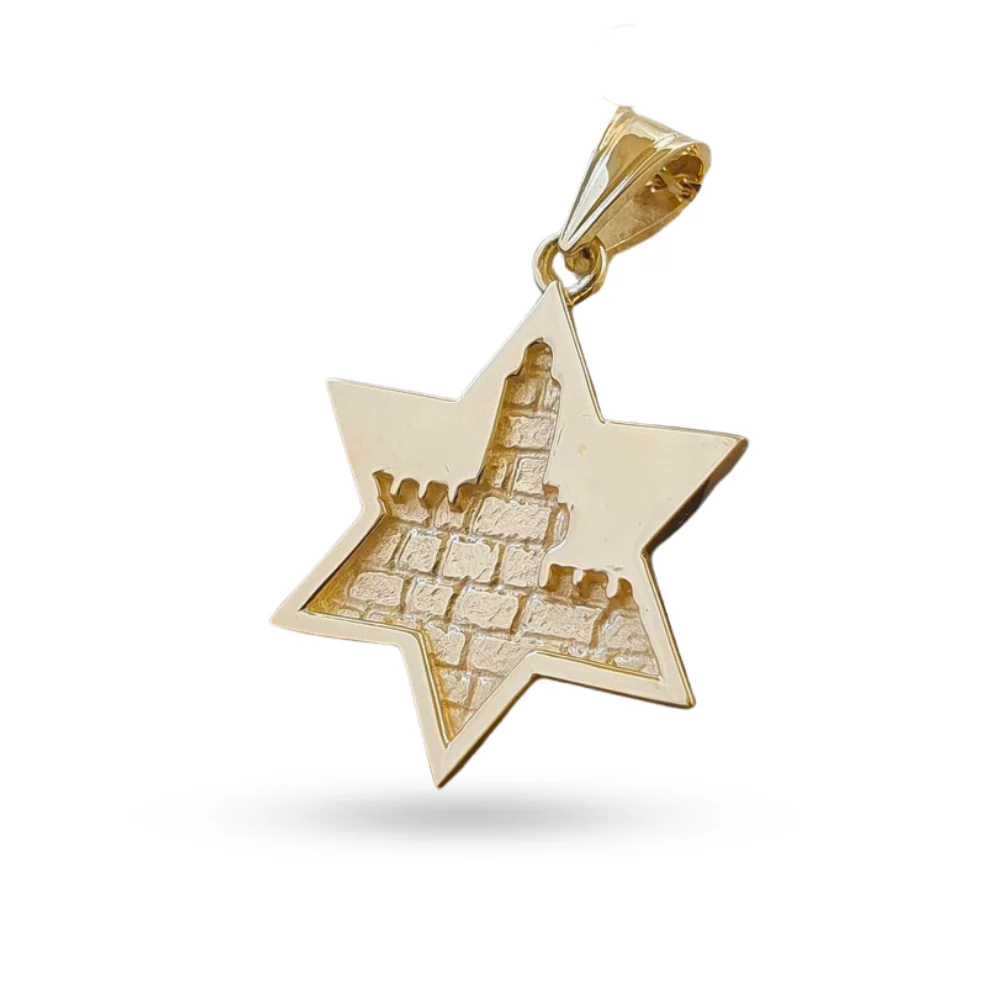 14K Gold Jerusalem Star of David Pendant - Image 2