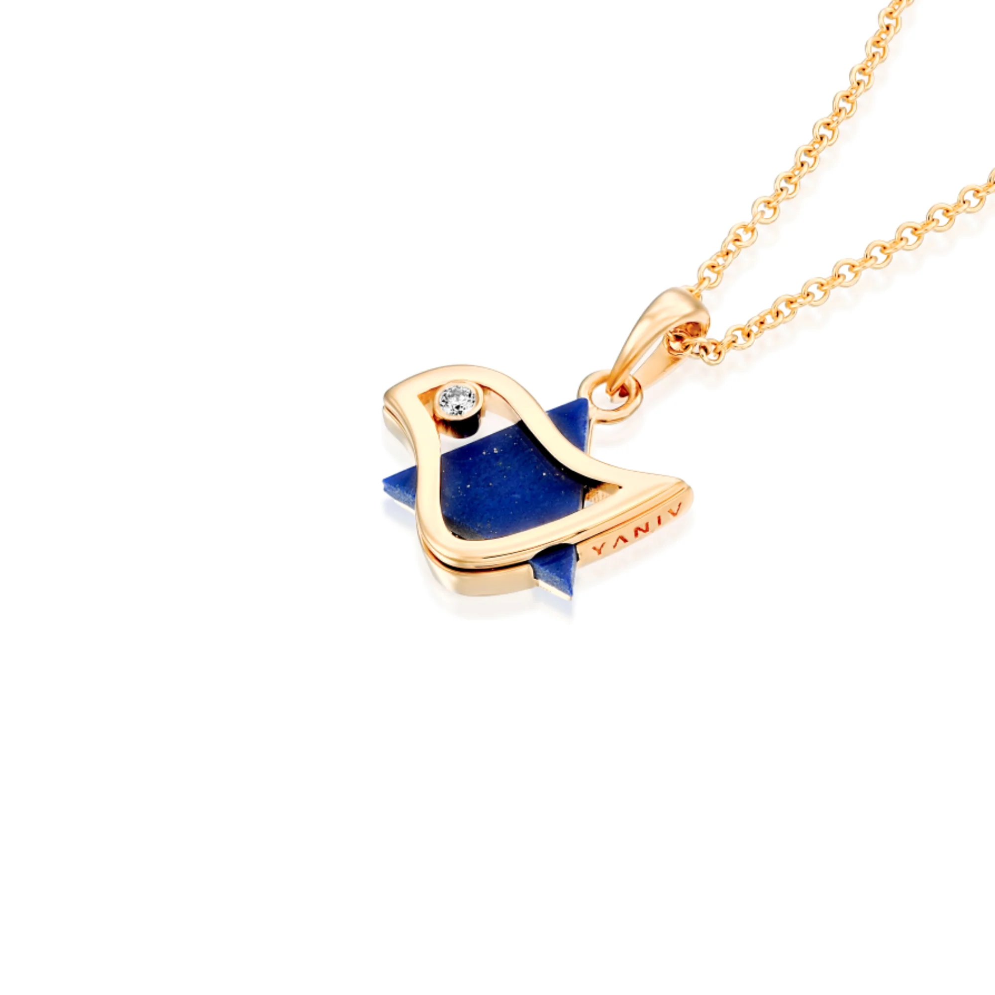 18k Gold Diamond Dove of Peace Magen David Pendant - Image 5