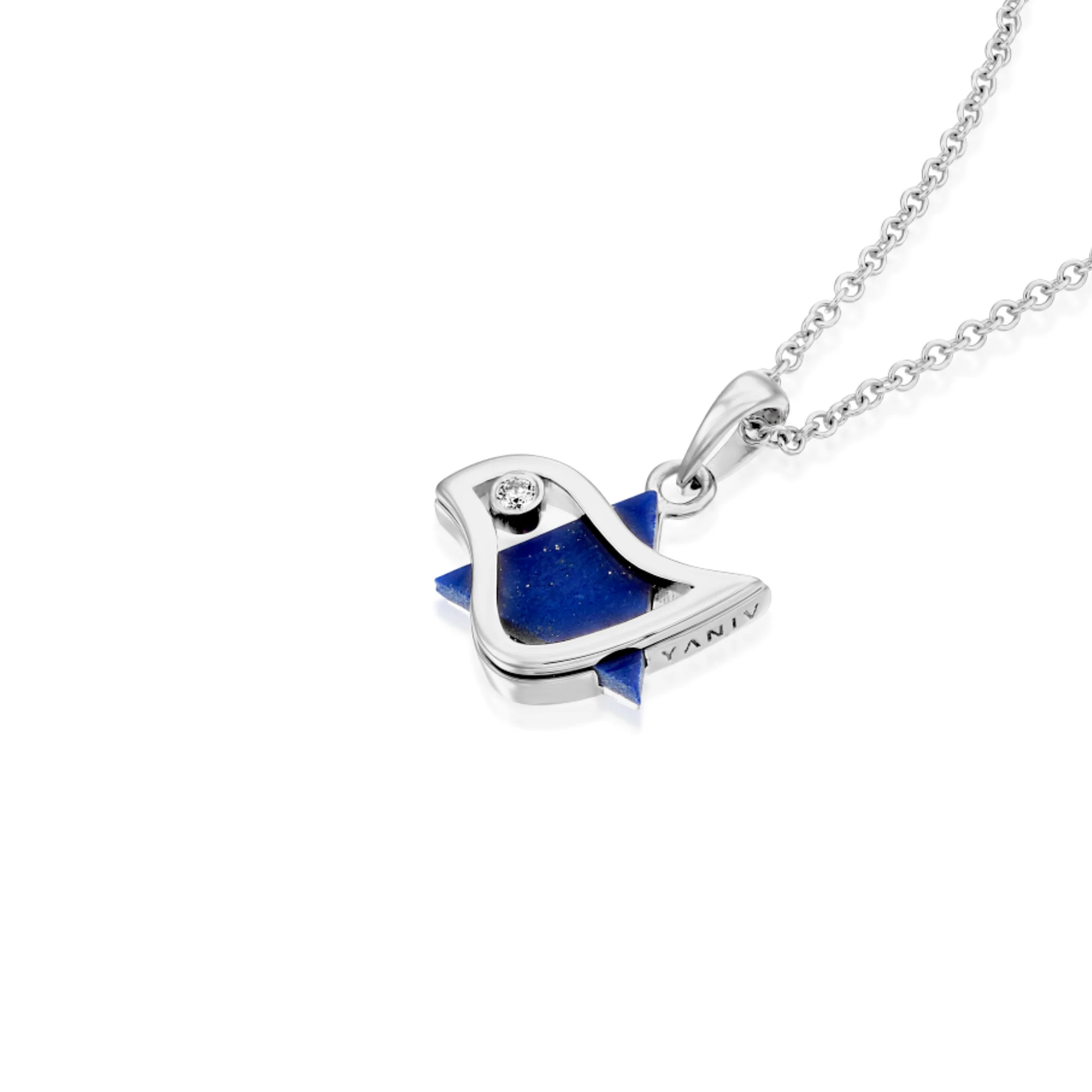 18k Gold Dove of Peace Magen David with Diamond Pendant - Image 5