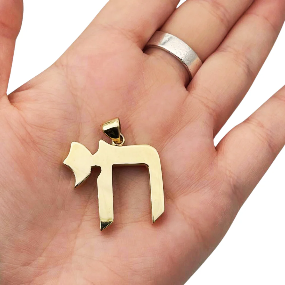 Chai Pendant - Modern Design in 14k Gold - Image 8