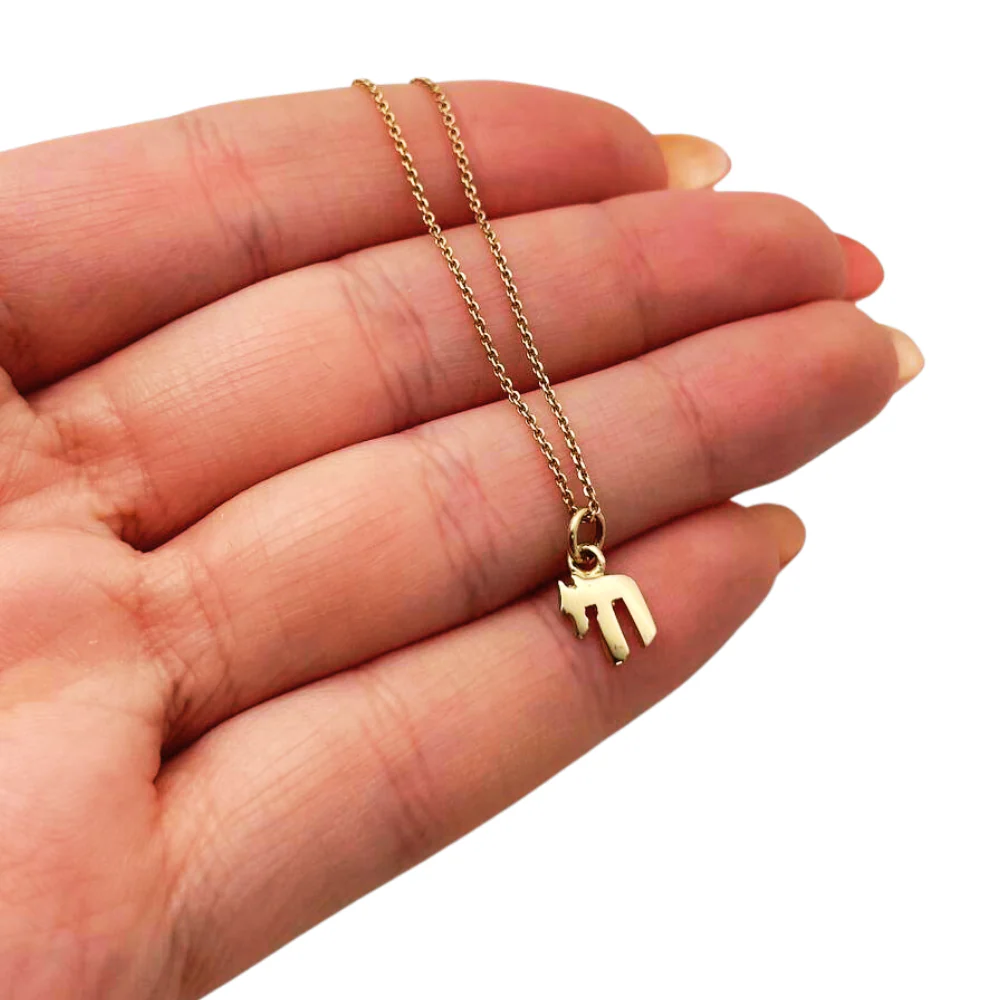 14k Gold Miniature Chai Pendant - Image 3