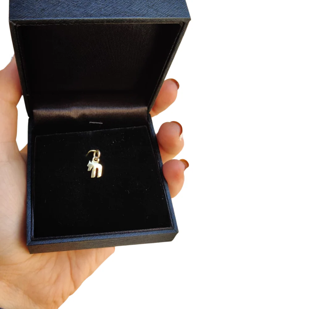 14k Gold Miniature Chai Pendant - Image 9