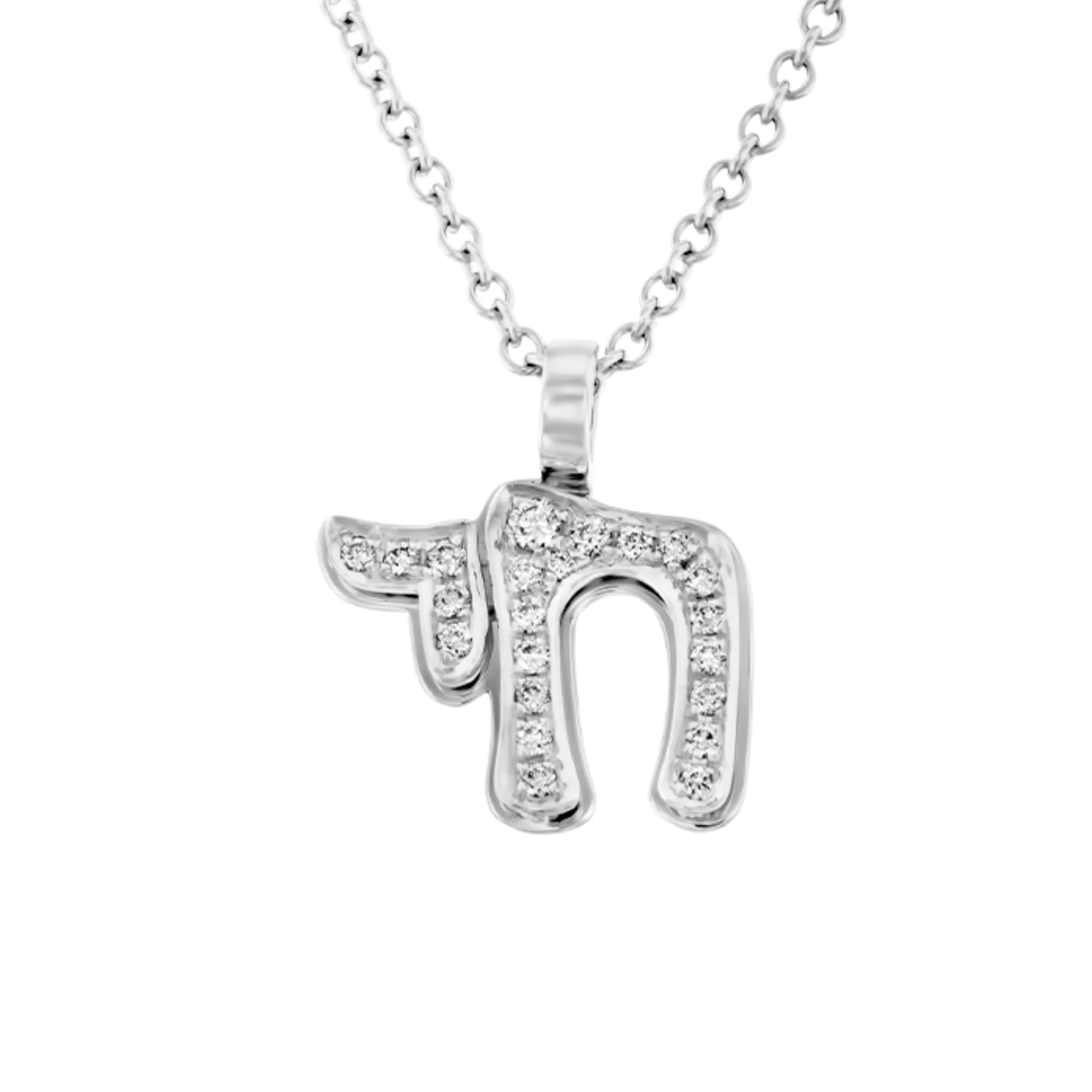 Diamond Chai Pendant in 18k Gold - Image 4