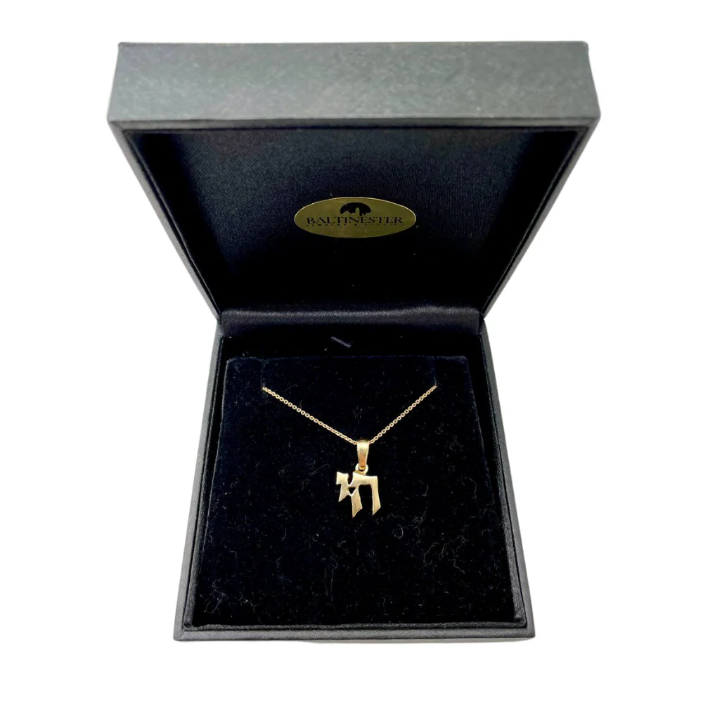 14k Gold Small Biblical Chai Pendant - Image 5