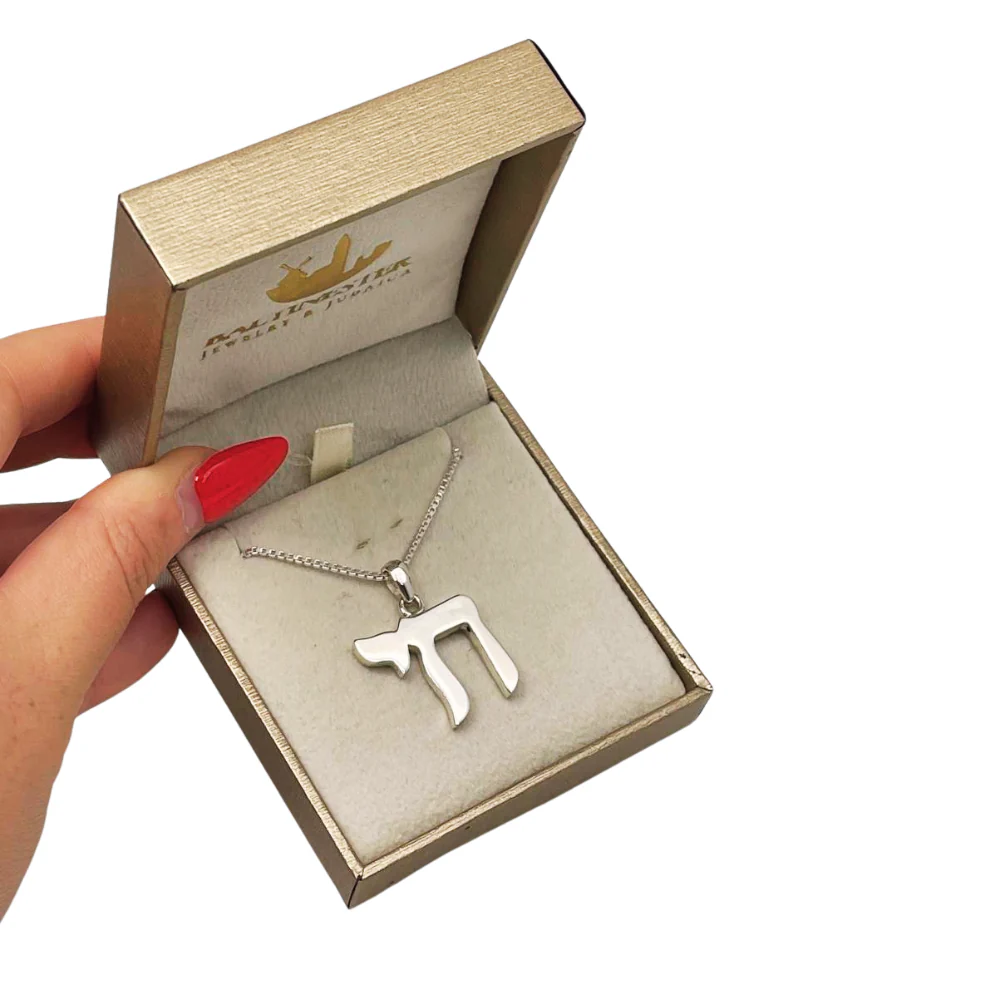 Chai Pendant in 925 Sterling Silver Elegant Font - 19 mm - Image 5