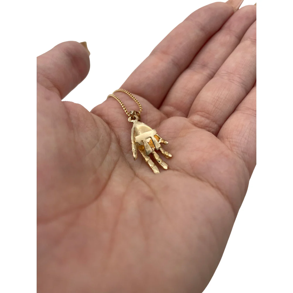 3D Hamsa Chai Pendant in 14k Gold - Image 3
