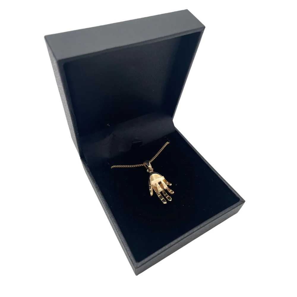 3D Hamsa Chai Pendant in 14k Gold - Image 6