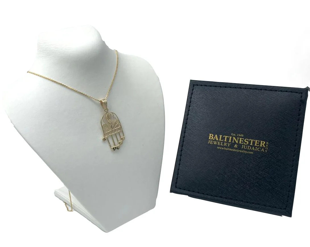Delicate 14k Gold Filigree Hamsa Pendant - Image 5