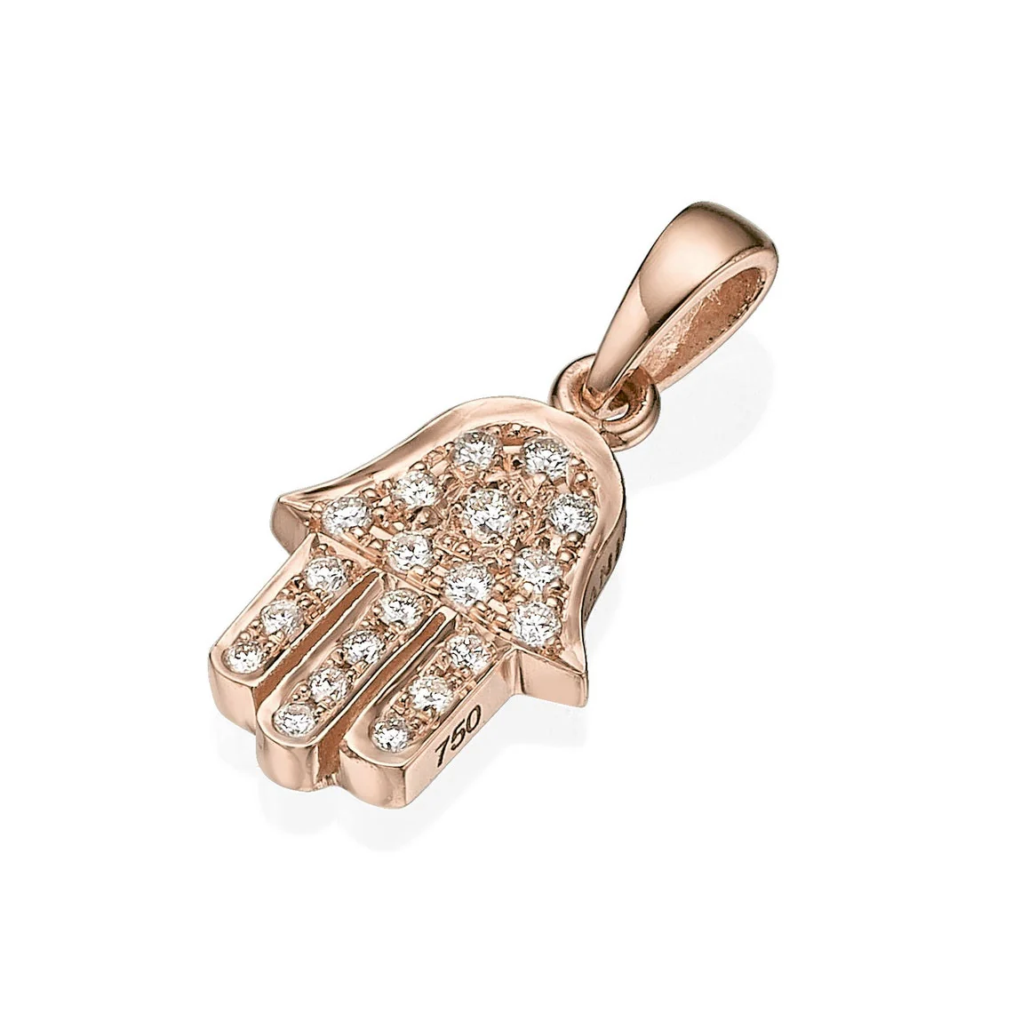 18k Gold Diamond Hamsa Pendant - Image 5