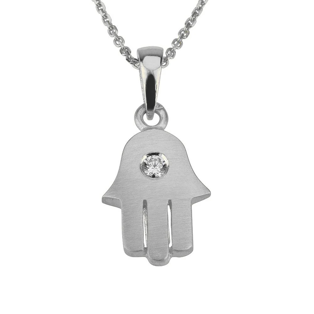 18K Gold Diamond Contemporary Hamsa Pendant - Image 3