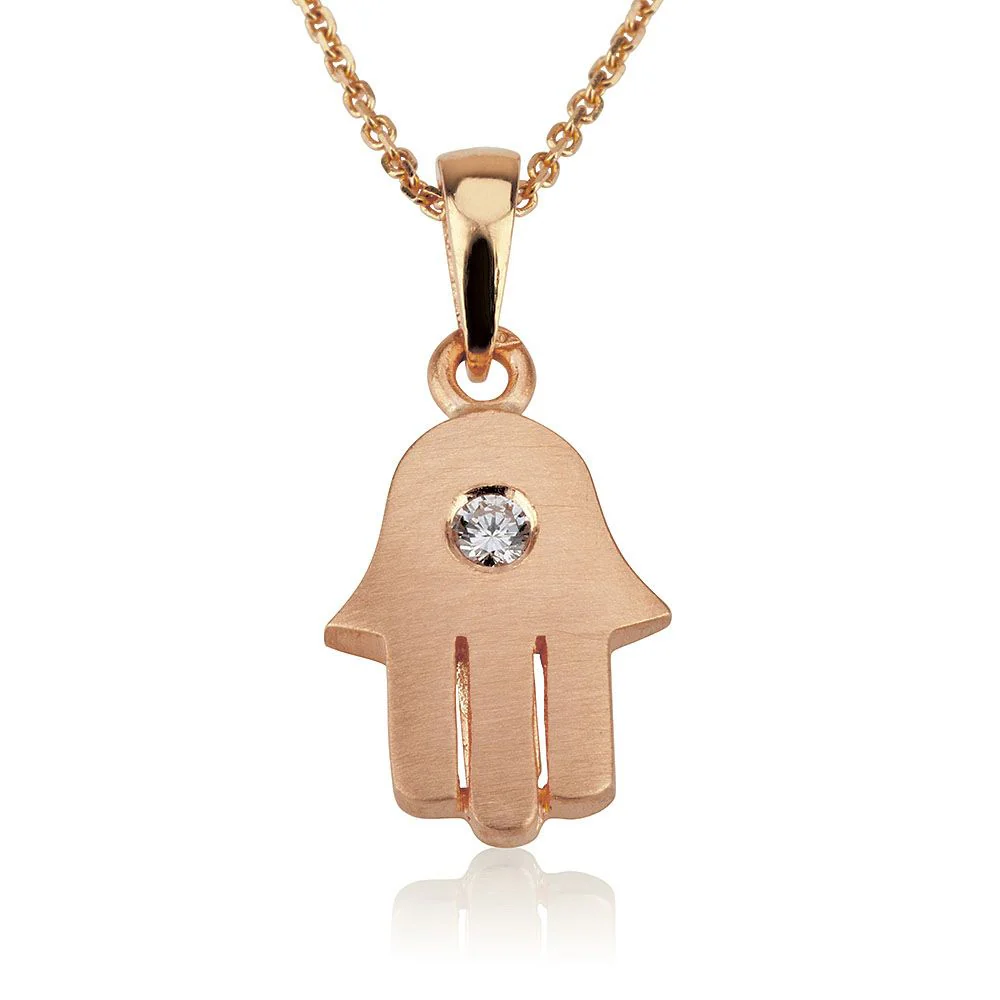 18K Gold Diamond Contemporary Hamsa Pendant - Image 5