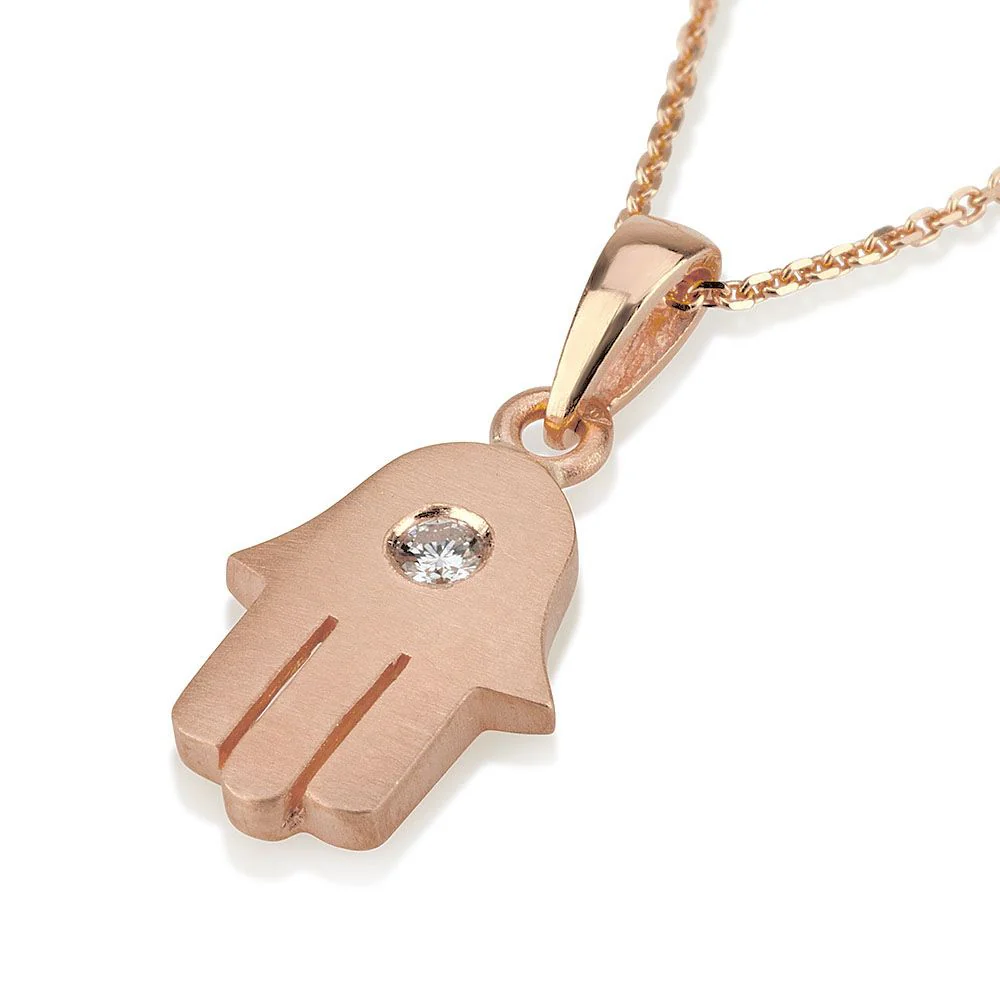 18K Gold Diamond Contemporary Hamsa Pendant - Image 6