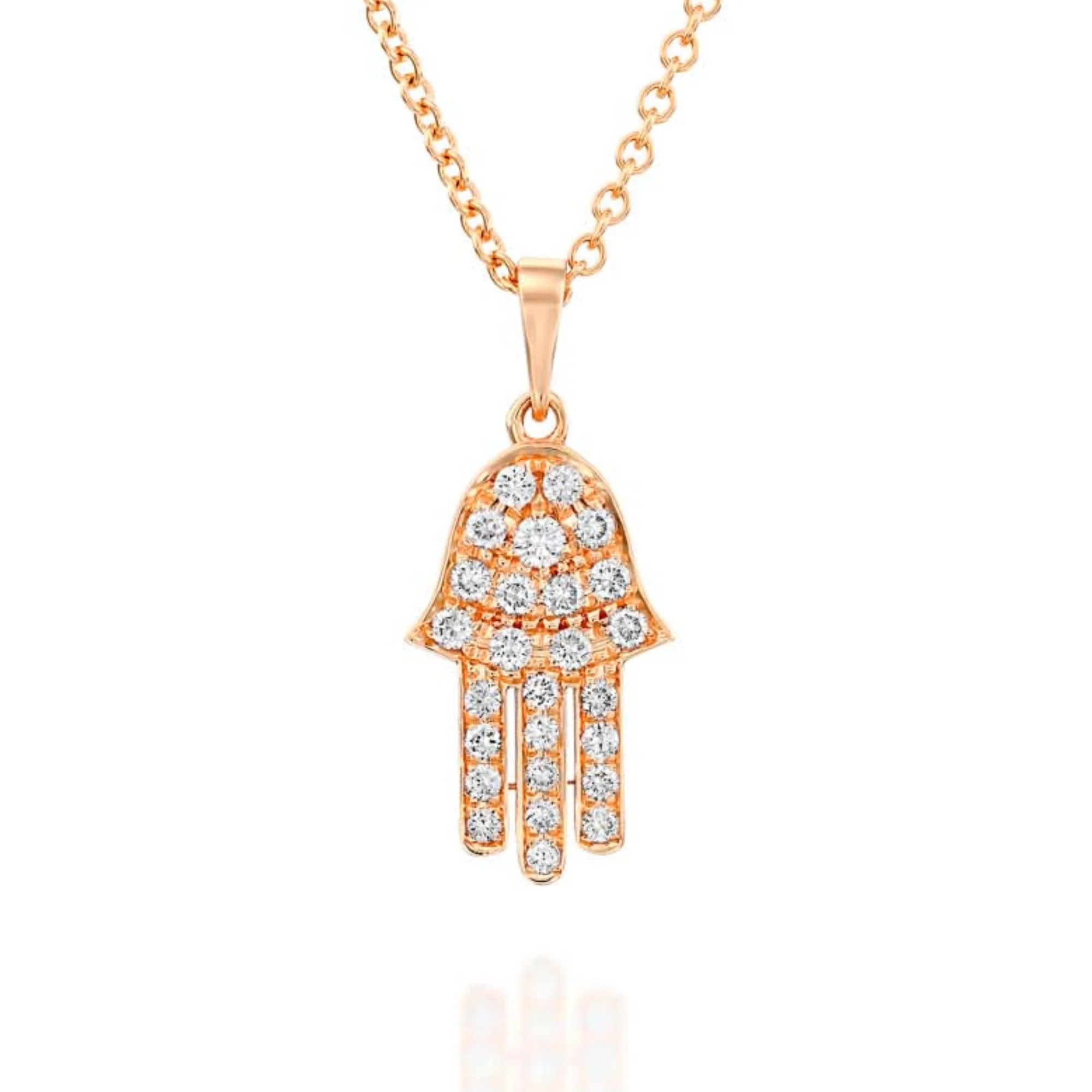 18k Gold Diamond Studded Hamsa Pendant - Image 2