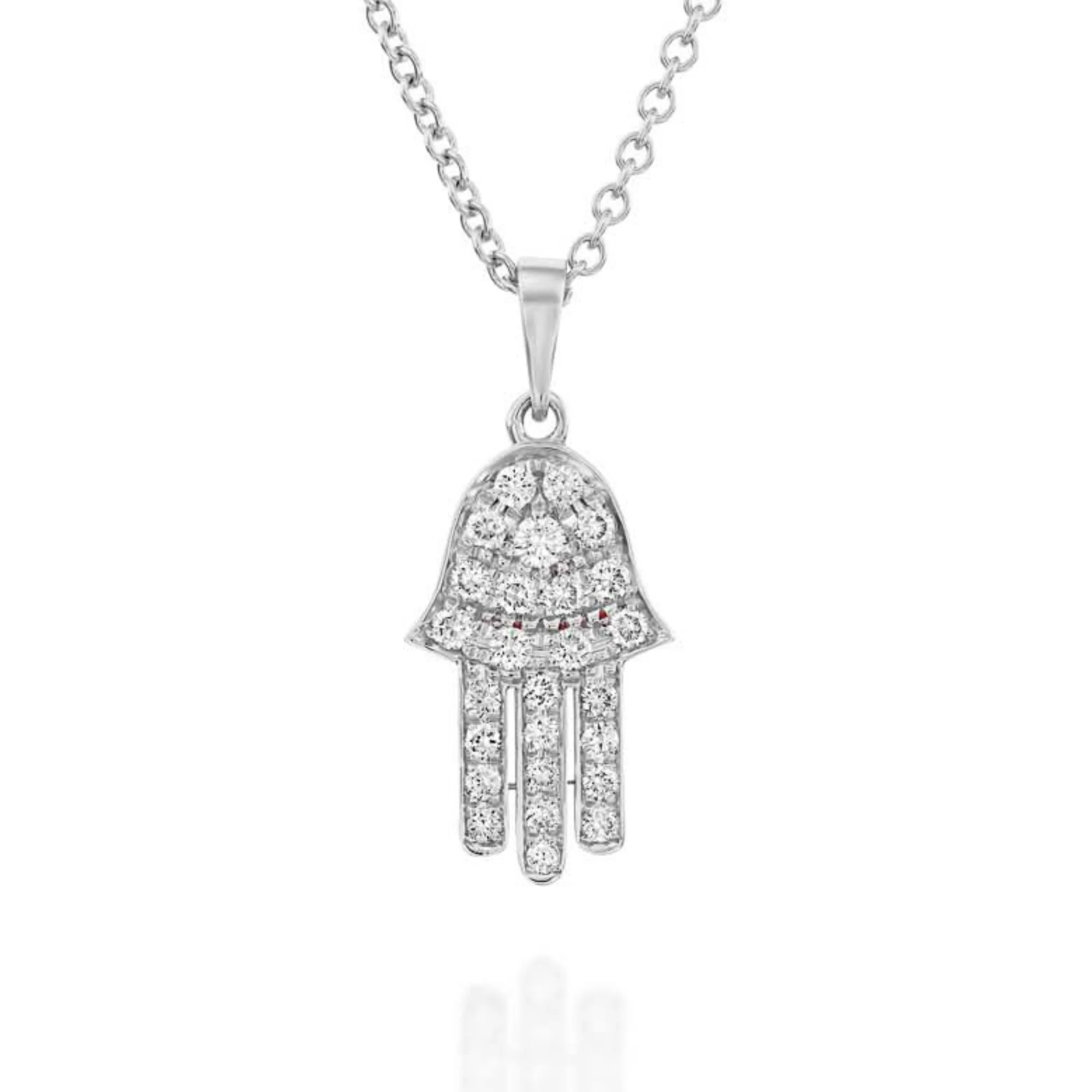 18k Gold Diamond Studded Hamsa Pendant - Image 4