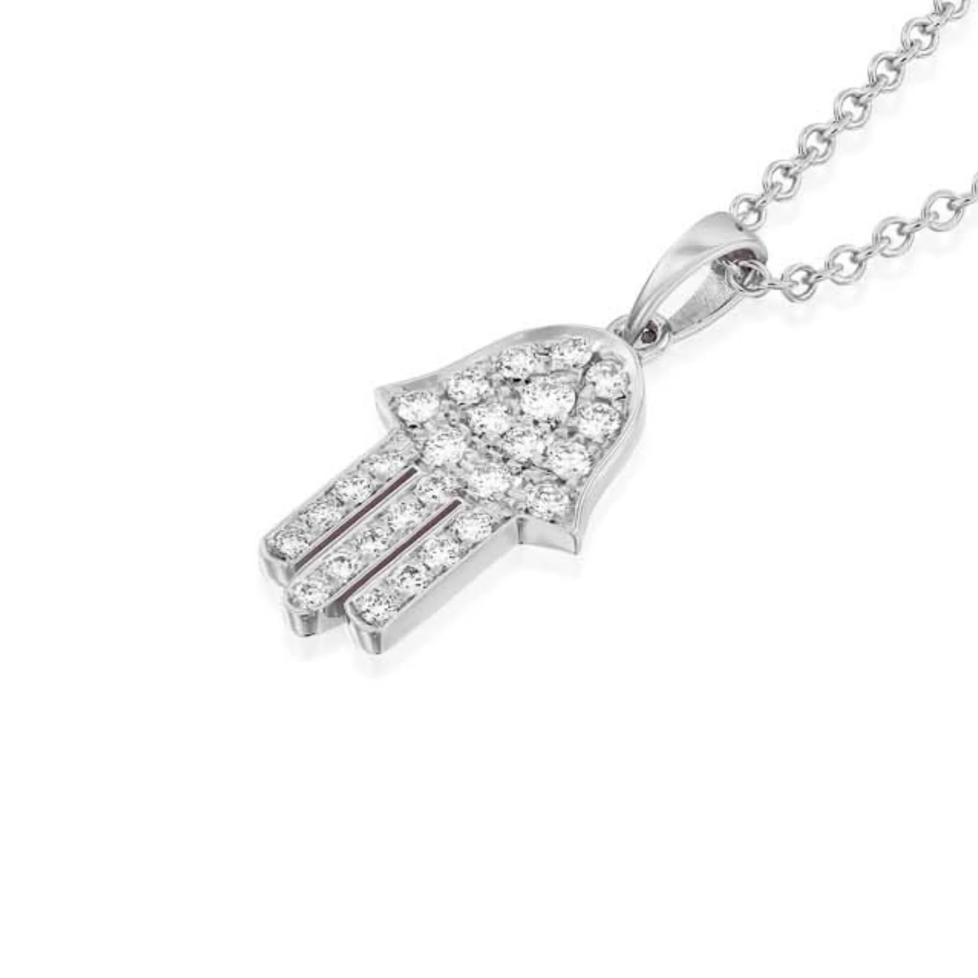 18k Gold Diamond Studded Hamsa Pendant - Image 5
