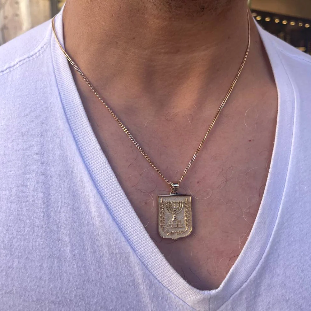 Emblem of Israel Pendant in 14k Yellow Gold - Image 3