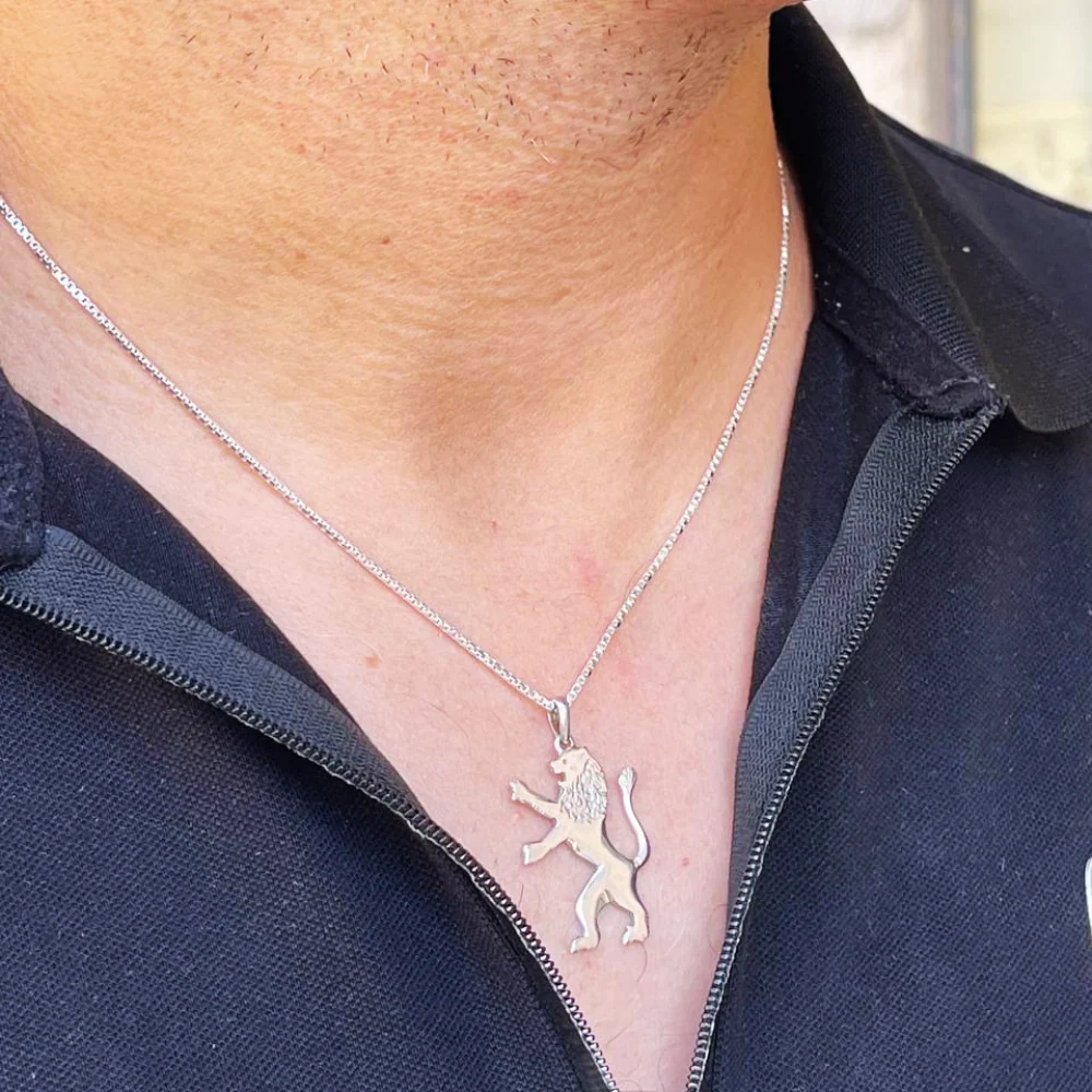 Rising Lion of Judah Pendant in Sterling Silver - Image 6