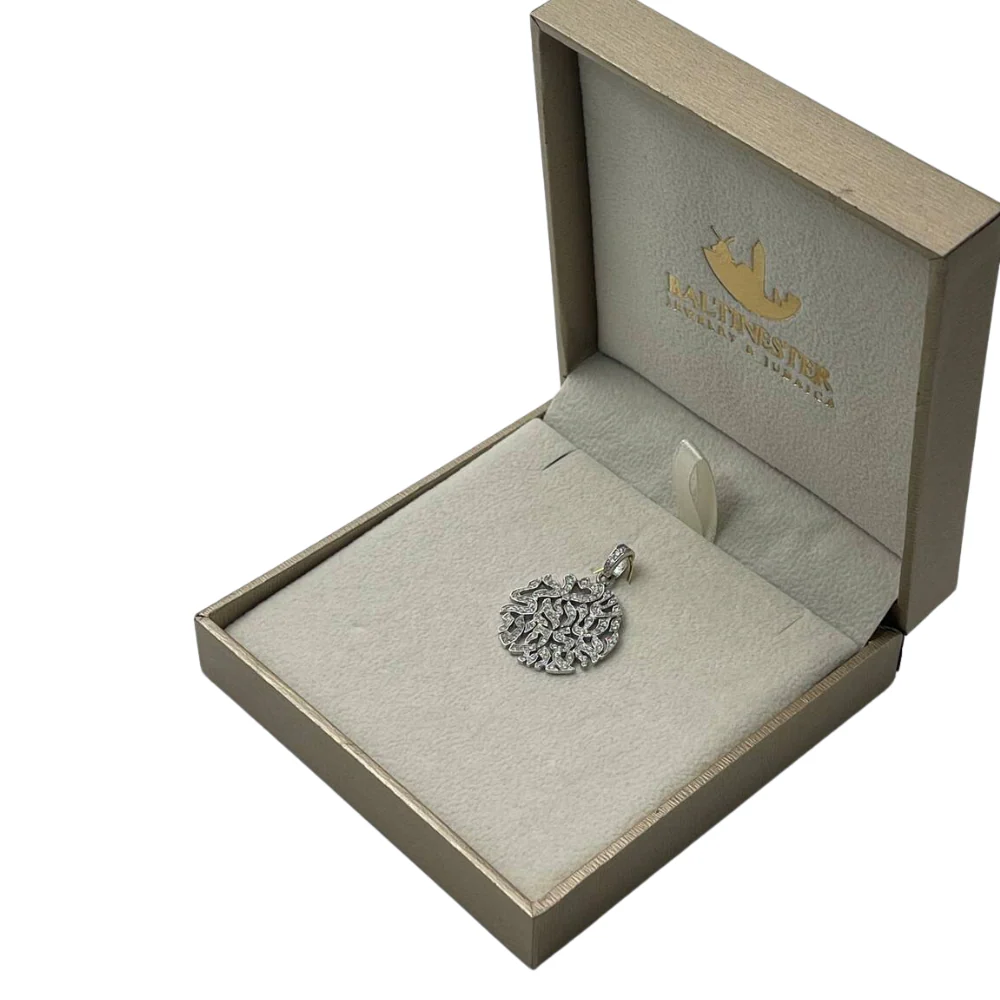 14K White Gold Shema Israel Diamond Pendant - Image 7