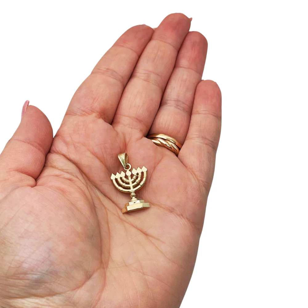 Menorah Pendant in 14k Gold - Image 3