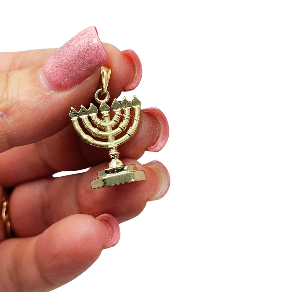 Menorah Pendant in 14k Gold - Image 4