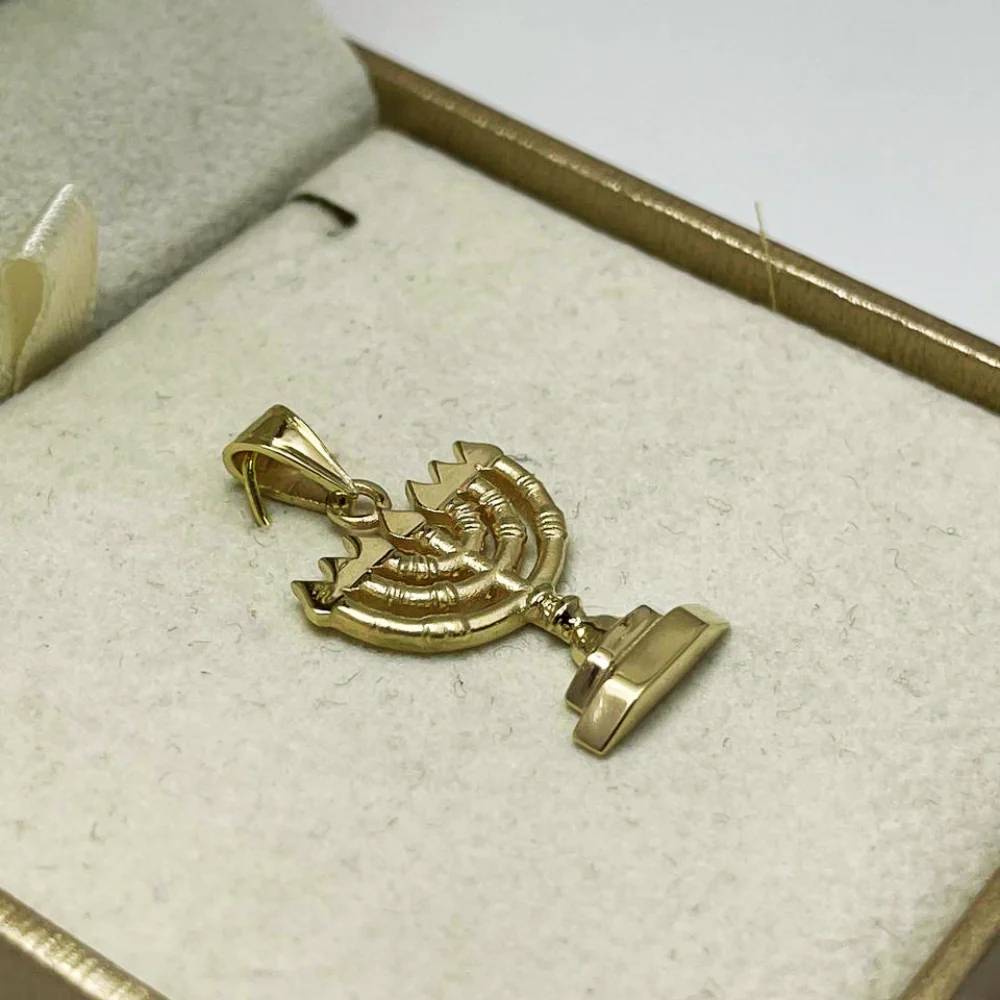 Menorah Pendant in 14k Gold - Image 5
