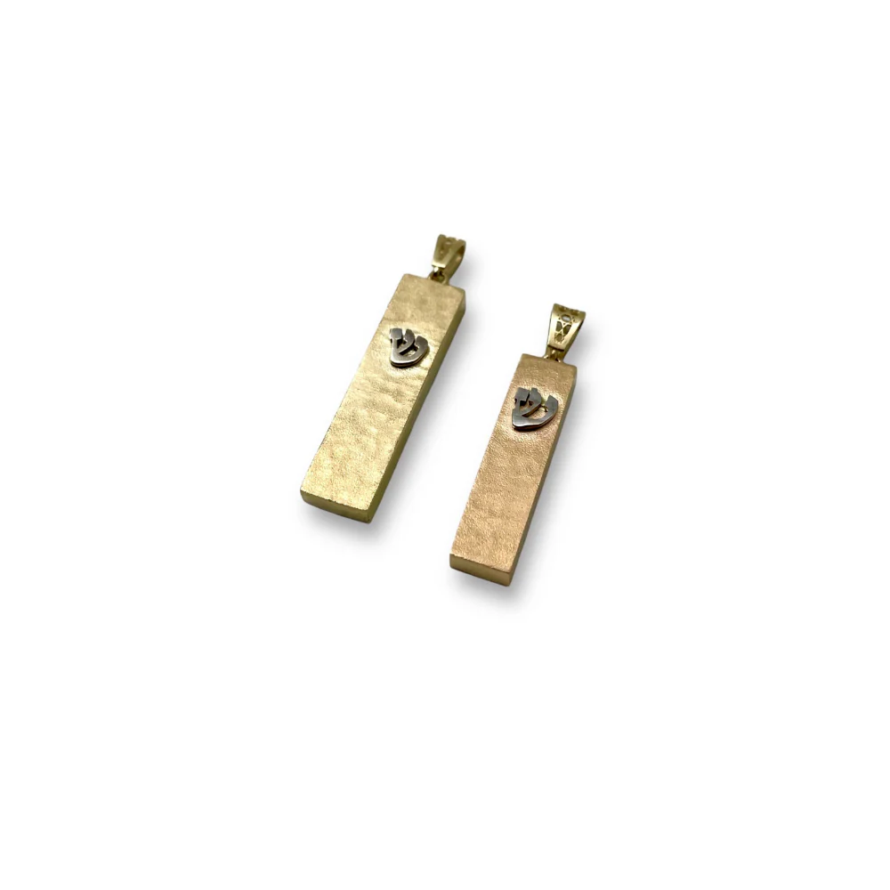 Mezuzah Pendant with Shin in 14k Gold - Image 6