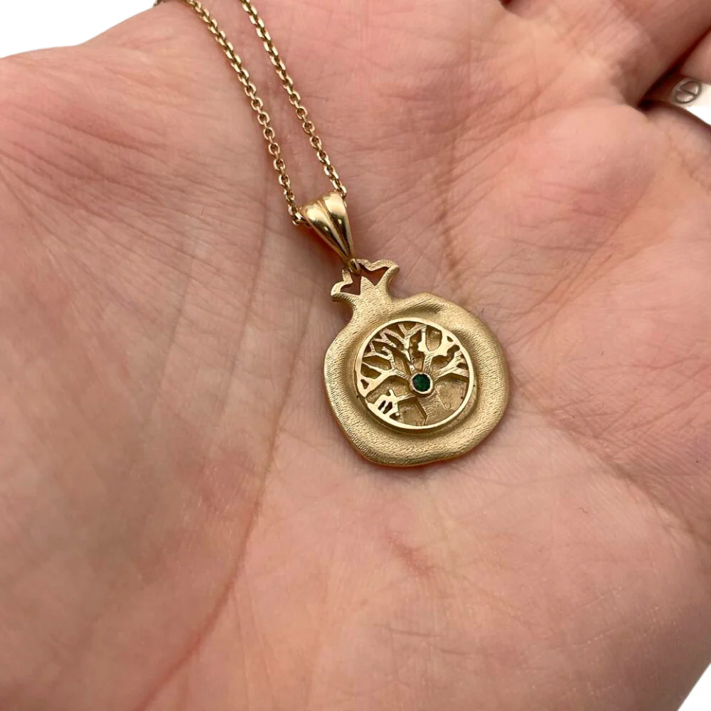 Birthstone Pomegranate Pendant in 14K Gold - Success and Abundance - Image 3