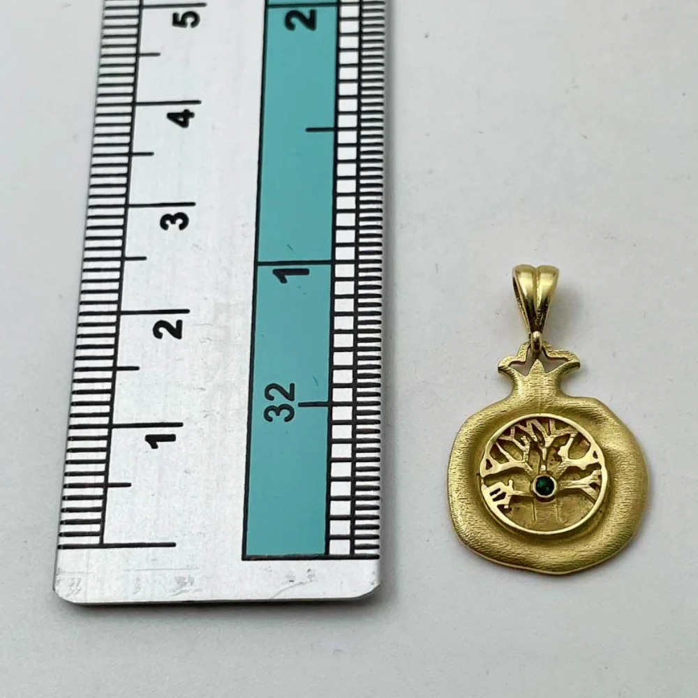 Birthstone Pomegranate Pendant in 14K Gold - Success and Abundance - Image 5