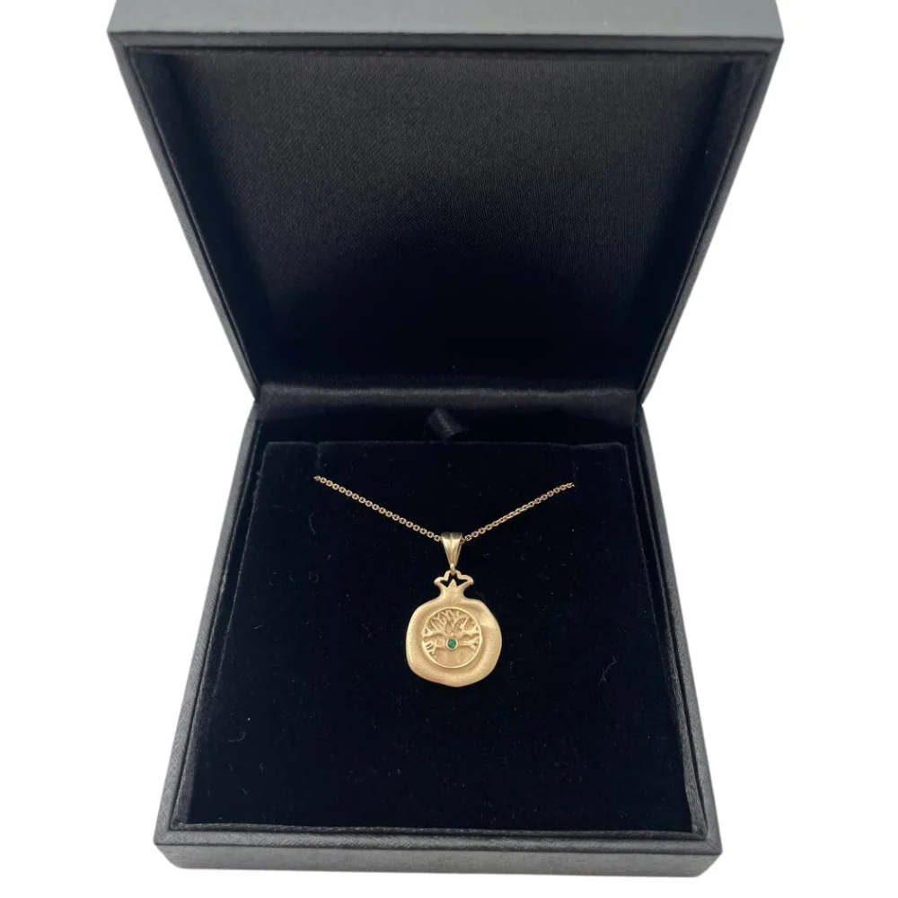 Birthstone Pomegranate Pendant in 14K Gold - Success and Abundance - Image 6
