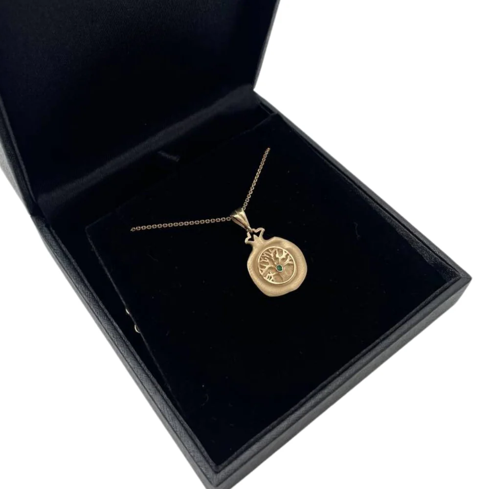 Birthstone Pomegranate Pendant in 14K Gold - Success and Abundance - Image 7