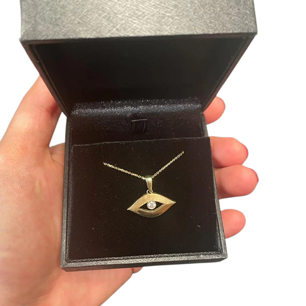 Evil Eye Diamond Pendant in 14K Gold - Image 2