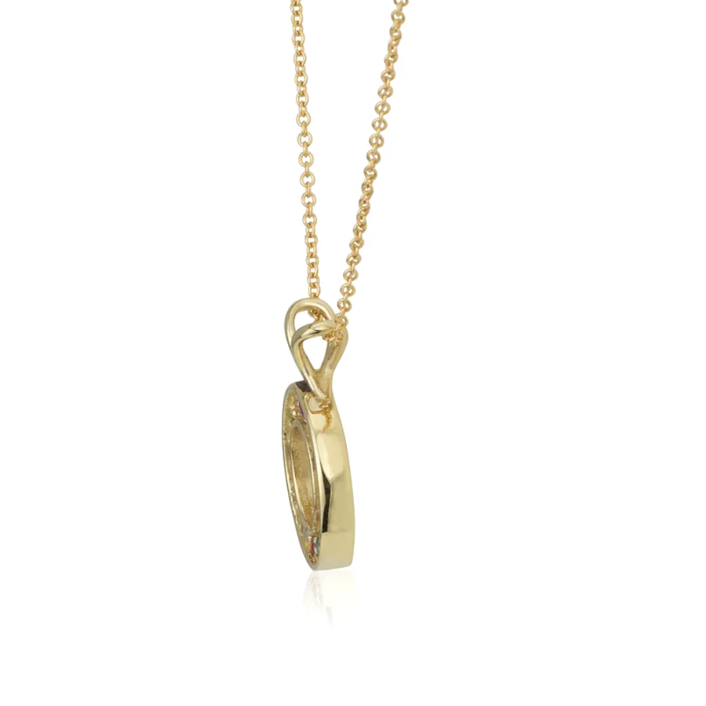 Hoshen Round Pendant and Chain in 14k Gold - Image 3