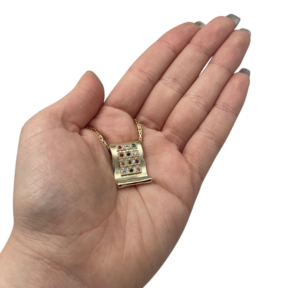 Hoshen Scroll Pendant in 14K Gold - Image 2